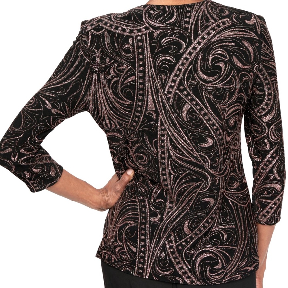 NEW Alex Evenings Black Embellished Formal Jacket & Tank Top Set - Picture 2 of 5